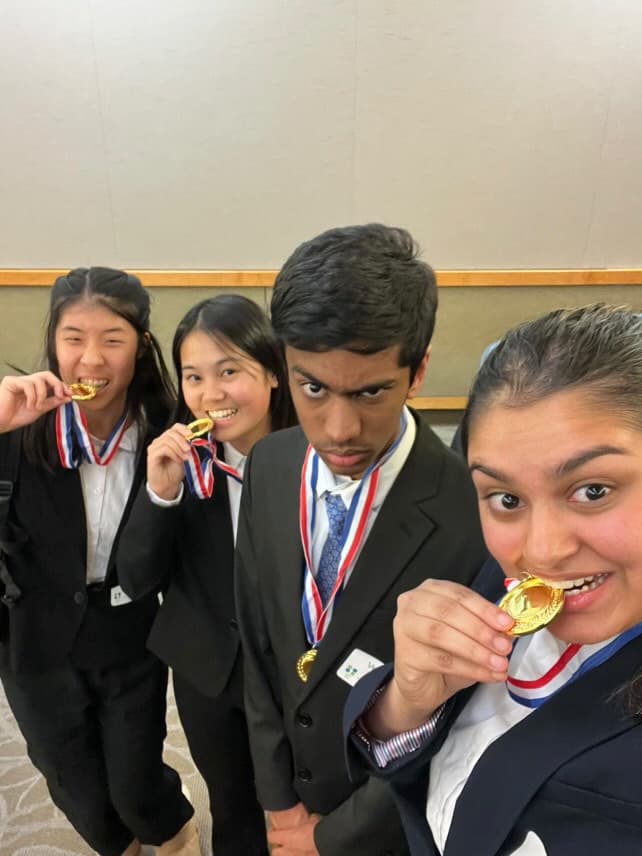 WBE members with competition medals
